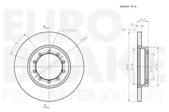 Bremsscheibe Hinterachse EUROBRAKE 5815312586 Bild Bremsscheibe Hinterachse EUROBRAKE 5815312586