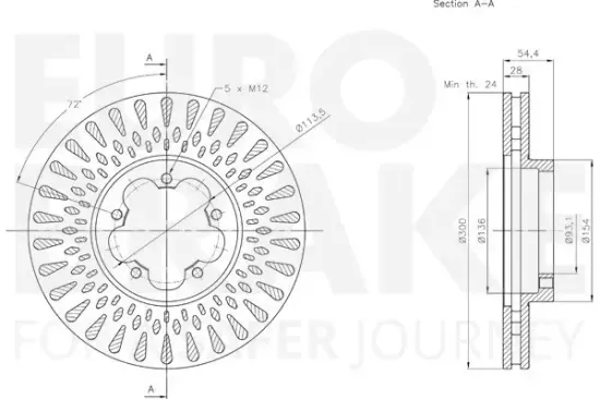 Bremsscheibe Vorderachse EUROBRAKE 5815312587 Bild Bremsscheibe Vorderachse EUROBRAKE 5815312587