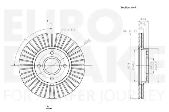 Bremsscheibe EUROBRAKE 5815312588 Bild Bremsscheibe EUROBRAKE 5815312588