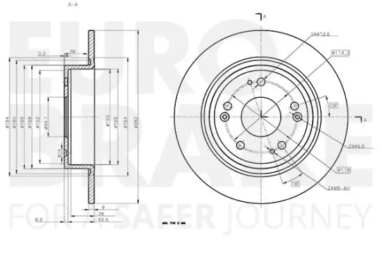 Bremsscheibe Hinterachse EUROBRAKE 5815312681 Bild Bremsscheibe Hinterachse EUROBRAKE 5815312681