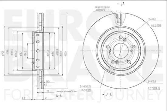 Bremsscheibe Vorderachse EUROBRAKE 5815312684 Bild Bremsscheibe Vorderachse EUROBRAKE 5815312684