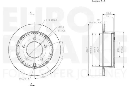 Bremsscheibe Hinterachse EUROBRAKE 5815313058 Bild Bremsscheibe Hinterachse EUROBRAKE 5815313058