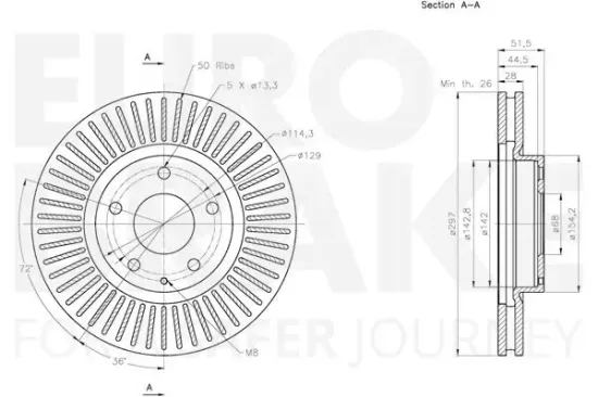 Bremsscheibe Vorderachse EUROBRAKE 5815313278 Bild Bremsscheibe Vorderachse EUROBRAKE 5815313278