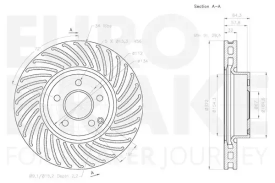Bremsscheibe Vorderachse EUROBRAKE 58153133103 Bild Bremsscheibe Vorderachse EUROBRAKE 58153133103