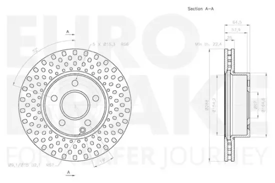 Bremsscheibe Vorderachse EUROBRAKE 58153133106 Bild Bremsscheibe Vorderachse EUROBRAKE 58153133106