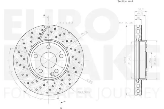 Bremsscheibe Vorderachse EUROBRAKE 58153133116 Bild Bremsscheibe Vorderachse EUROBRAKE 58153133116