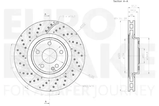 Bremsscheibe Vorderachse EUROBRAKE 58153133124 Bild Bremsscheibe Vorderachse EUROBRAKE 58153133124