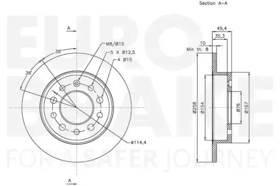 Bremsscheibe EUROBRAKE 5815313645 Bild Bremsscheibe EUROBRAKE 5815313645