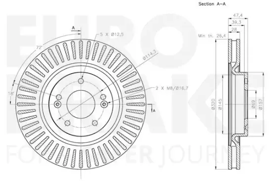 Bremsscheibe EUROBRAKE 5815313443 Bild Bremsscheibe EUROBRAKE 5815313443
