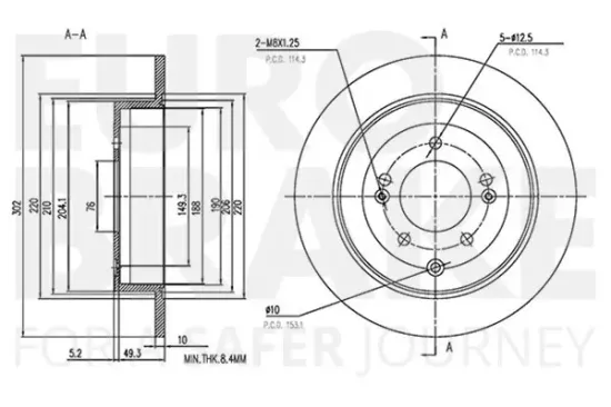 Bremsscheibe EUROBRAKE 5815313460 Bild Bremsscheibe EUROBRAKE 5815313460