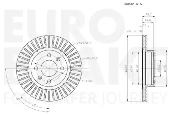 Bremsscheibe Vorderachse EUROBRAKE 5815313529 Bild Bremsscheibe Vorderachse EUROBRAKE 5815313529