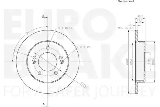 Bremsscheibe Hinterachse EUROBRAKE 5815313533 Bild Bremsscheibe Hinterachse EUROBRAKE 5815313533