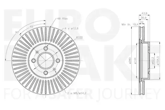 Bremsscheibe Vorderachse EUROBRAKE 5815313536 Bild Bremsscheibe Vorderachse EUROBRAKE 5815313536