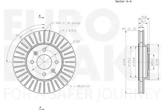 Bremsscheibe Vorderachse EUROBRAKE 5815313537 Bild Bremsscheibe Vorderachse EUROBRAKE 5815313537