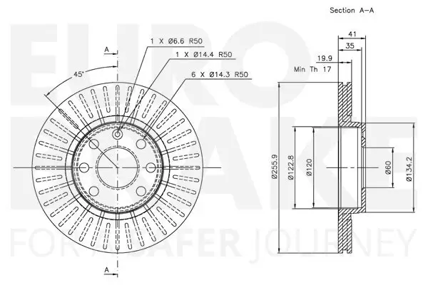 Bremsscheibe Hinterachse EUROBRAKE 58153139103