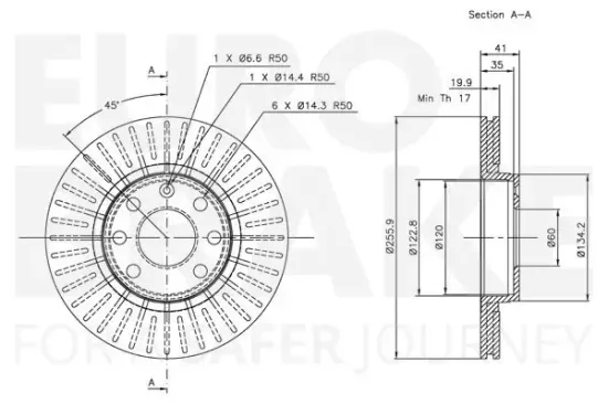 Bremsscheibe Hinterachse EUROBRAKE 58153139103 Bild Bremsscheibe Hinterachse EUROBRAKE 58153139103