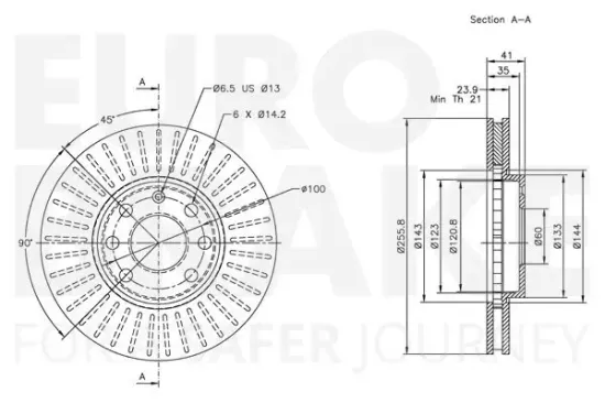 Bremsscheibe Vorderachse EUROBRAKE 5815313629 Bild Bremsscheibe Vorderachse EUROBRAKE 5815313629