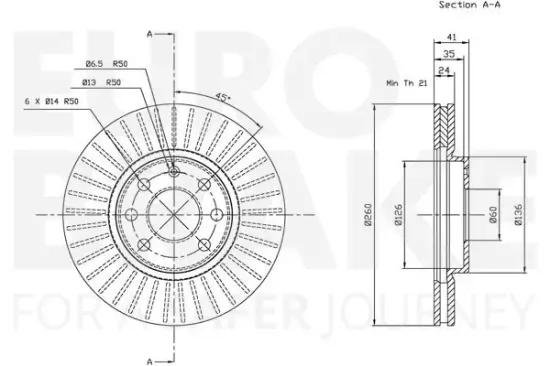 Bremsscheibe EUROBRAKE 5815313637 Bild Bremsscheibe EUROBRAKE 5815313637