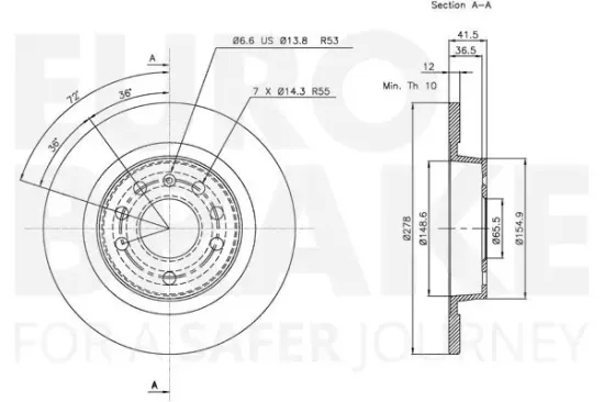Bremsscheibe EUROBRAKE 5815313646 Bild Bremsscheibe EUROBRAKE 5815313646