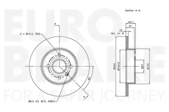 Bremsscheibe Hinterachse EUROBRAKE 5815313655 Bild Bremsscheibe Hinterachse EUROBRAKE 5815313655