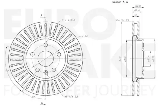 Bremsscheibe Vorderachse EUROBRAKE 5815313669 Bild Bremsscheibe Vorderachse EUROBRAKE 5815313669