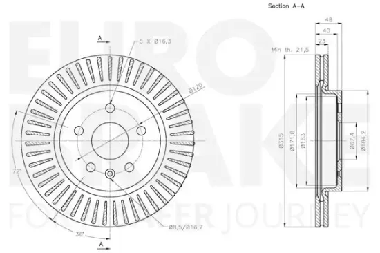 Bremsscheibe Hinterachse EUROBRAKE 5815313670 Bild Bremsscheibe Hinterachse EUROBRAKE 5815313670