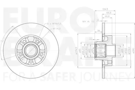 Bremsscheibe Hinterachse EUROBRAKE 5815313679 Bild Bremsscheibe Hinterachse EUROBRAKE 5815313679