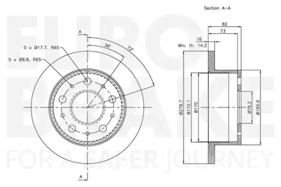 Bremsscheibe EUROBRAKE 5815313732 Bild Bremsscheibe EUROBRAKE 5815313732