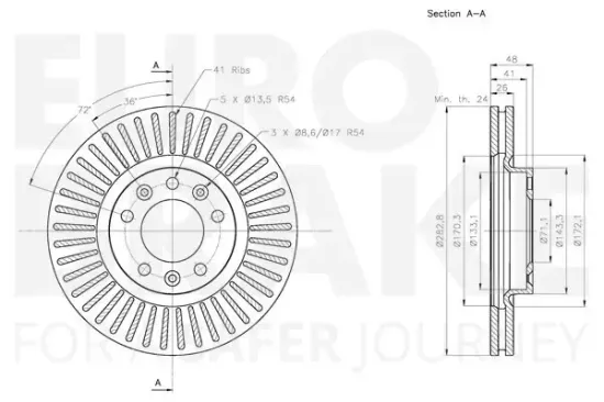 Bremsscheibe Vorderachse EUROBRAKE 5815313741 Bild Bremsscheibe Vorderachse EUROBRAKE 5815313741
