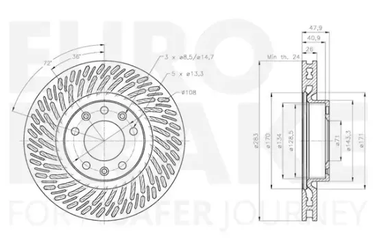 Bremsscheibe Vorderachse EUROBRAKE 5815313747 Bild Bremsscheibe Vorderachse EUROBRAKE 5815313747