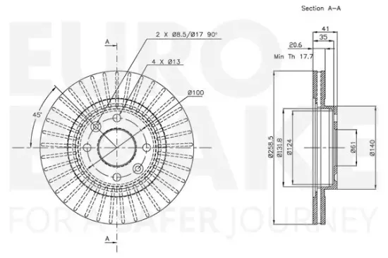 Bremsscheibe EUROBRAKE 5815313910 Bild Bremsscheibe EUROBRAKE 5815313910