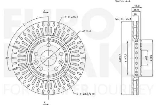 Bremsscheibe Vorderachse EUROBRAKE 5815313969 Bild Bremsscheibe Vorderachse EUROBRAKE 5815313969