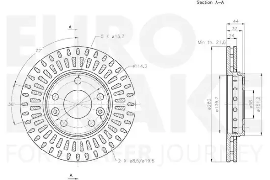 Bremsscheibe EUROBRAKE 5815313970 Bild Bremsscheibe EUROBRAKE 5815313970