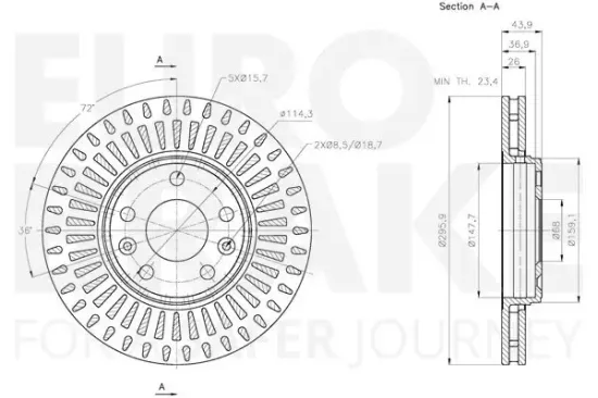 Bremsscheibe Vorderachse EUROBRAKE 5815313971 Bild Bremsscheibe Vorderachse EUROBRAKE 5815313971