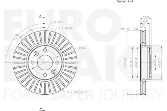 Bremsscheibe EUROBRAKE 5815313992 Bild Bremsscheibe EUROBRAKE 5815313992