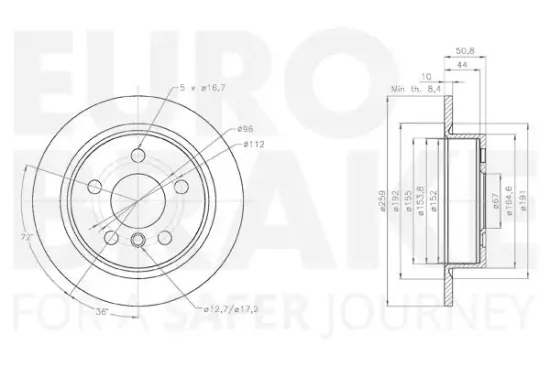 Bremsscheibe Hinterachse EUROBRAKE 5815314049 Bild Bremsscheibe Hinterachse EUROBRAKE 5815314049
