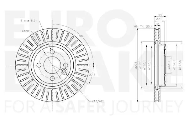 Bremsscheibe Vorderachse EUROBRAKE 5815314547