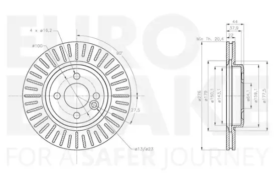 Bremsscheibe Vorderachse EUROBRAKE 5815314547 Bild Bremsscheibe Vorderachse EUROBRAKE 5815314547