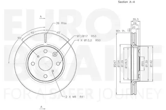 Bremsscheibe EUROBRAKE 58153145102 Bild Bremsscheibe EUROBRAKE 58153145102