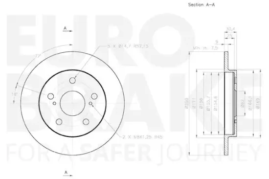 Bremsscheibe EUROBRAKE 58153147115 Bild Bremsscheibe EUROBRAKE 58153147115