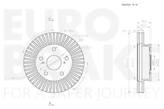 Bremsscheibe Vorderachse EUROBRAKE 58153147127 Bild Bremsscheibe Vorderachse EUROBRAKE 58153147127