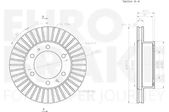 Bremsscheibe Vorderachse EUROBRAKE 58153145140 Bild Bremsscheibe Vorderachse EUROBRAKE 58153145140