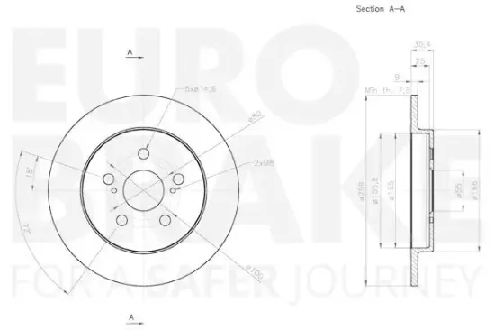 Bremsscheibe Hinterachse EUROBRAKE 58153145143 Bild Bremsscheibe Hinterachse EUROBRAKE 58153145143