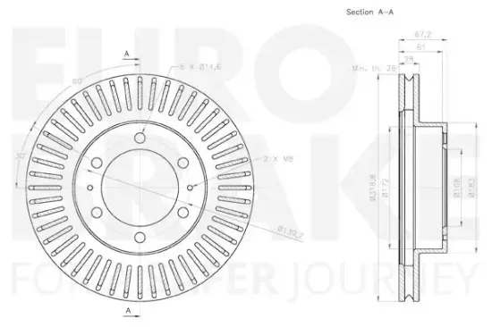 Bremsscheibe Vorderachse EUROBRAKE 58153145145 Bild Bremsscheibe Vorderachse EUROBRAKE 58153145145