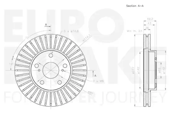 Bremsscheibe Vorderachse EUROBRAKE 58153145170 Bild Bremsscheibe Vorderachse EUROBRAKE 58153145170