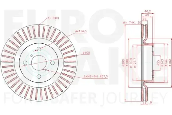 Bremsscheibe Vorderachse EUROBRAKE 58153145178 Bild Bremsscheibe Vorderachse EUROBRAKE 58153145178