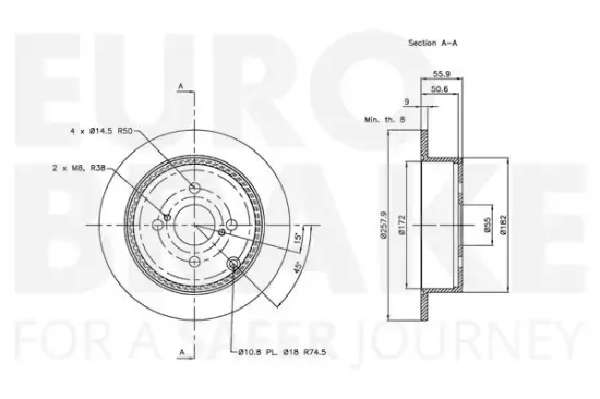 Bremsscheibe EUROBRAKE 5815314743 Bild Bremsscheibe EUROBRAKE 5815314743