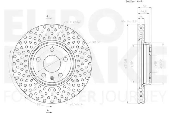 Bremsscheibe Vorderachse EUROBRAKE 58153147132 Bild Bremsscheibe Vorderachse EUROBRAKE 58153147132