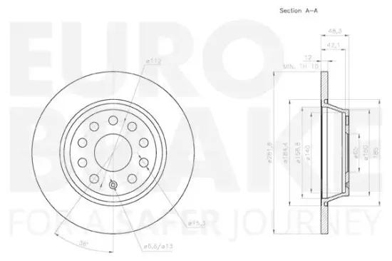 Bremsscheibe EUROBRAKE 58153147133 Bild Bremsscheibe EUROBRAKE 58153147133