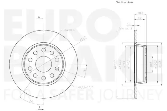 Bremsscheibe EUROBRAKE 58153147137 Bild Bremsscheibe EUROBRAKE 58153147137
